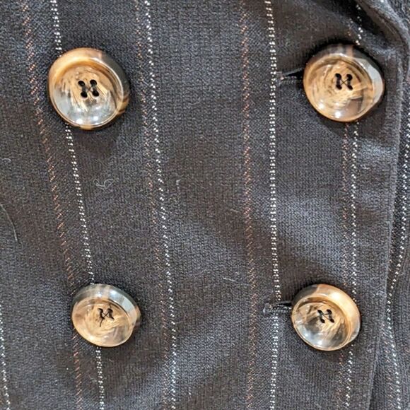 LIKE NEW Heartloom Women's Black Pinstripe Double Breasted Blazer Size M - Picture 9 of 12